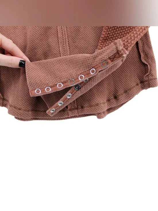 We The Free Twisted Cable Cuff Henley - Caramel Cafe - Picture 8 of 15